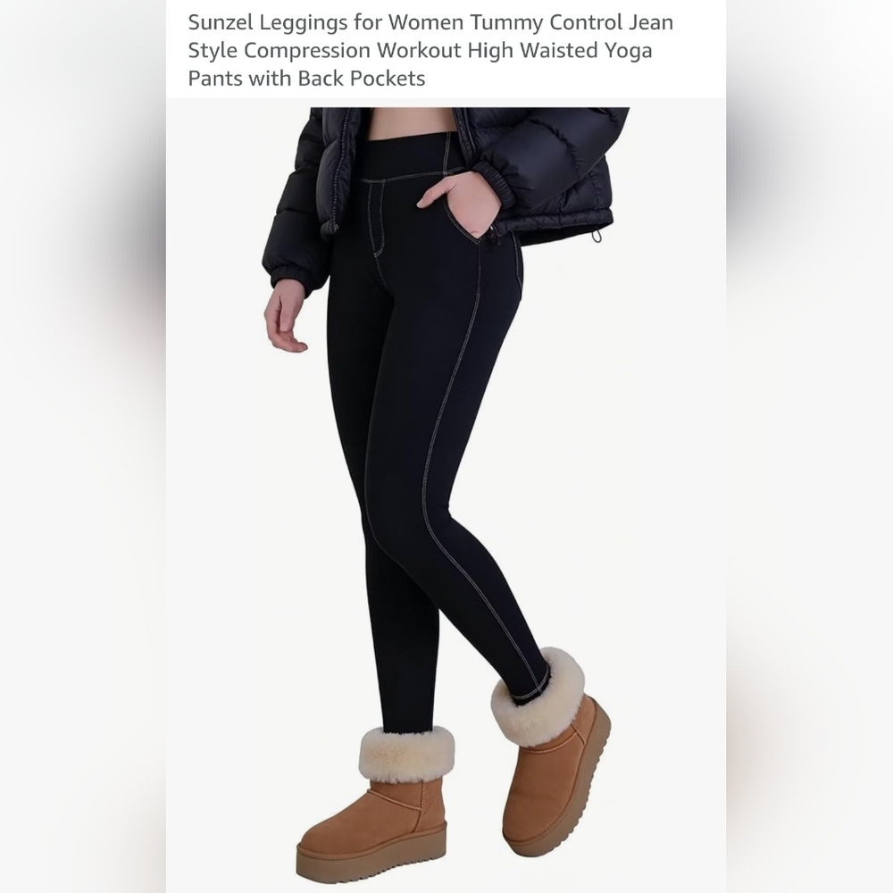 NWT Sunzel Leggings for Women Jean Denim Style Workout High Waisted Yoga Pants L